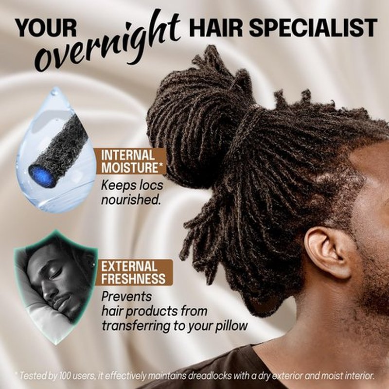 Large Satin Bonnet for Men Sleeping: Loc Cap Dreadlocks for Curly Braids, Silky for Frizzy Hair Smooth Dark Blue