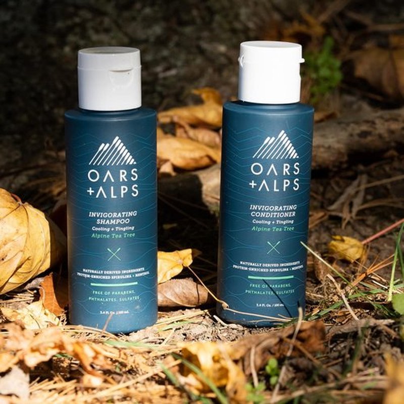 Oars + Alps Men's Hair and Body Travel Kit - TSA Friendly, Sulfate-Free Shampoo, Conditioner & Deodorant | Alpine Tea Tree Scent
