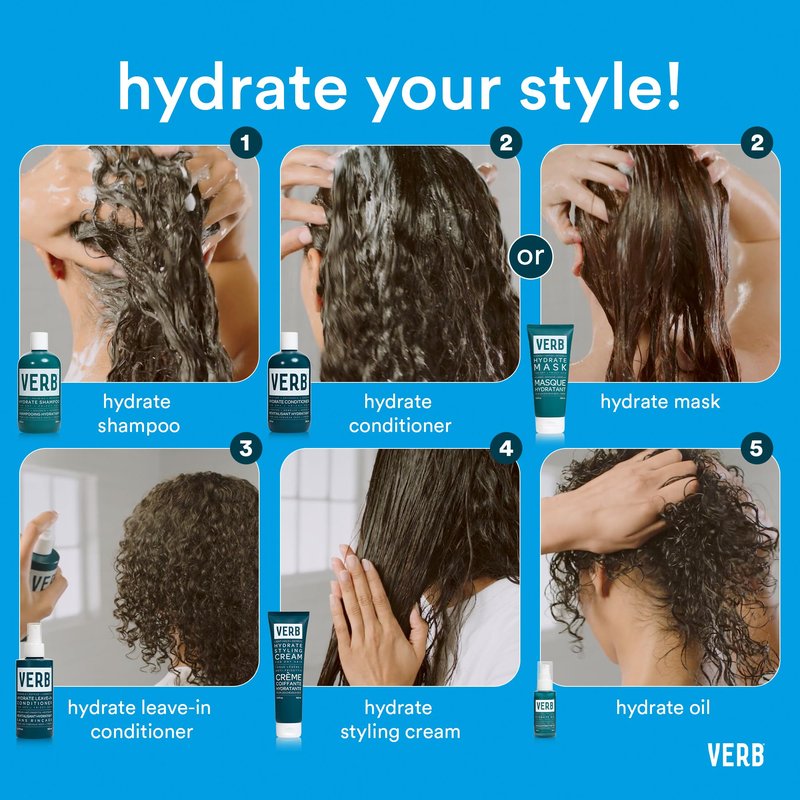 VERB Hydrate Mask, 6.8 fl oz - Intense Moisture for Dry + Frizzy Hair - Smooth + Detangle - Amber + Warm Jasmine Scent