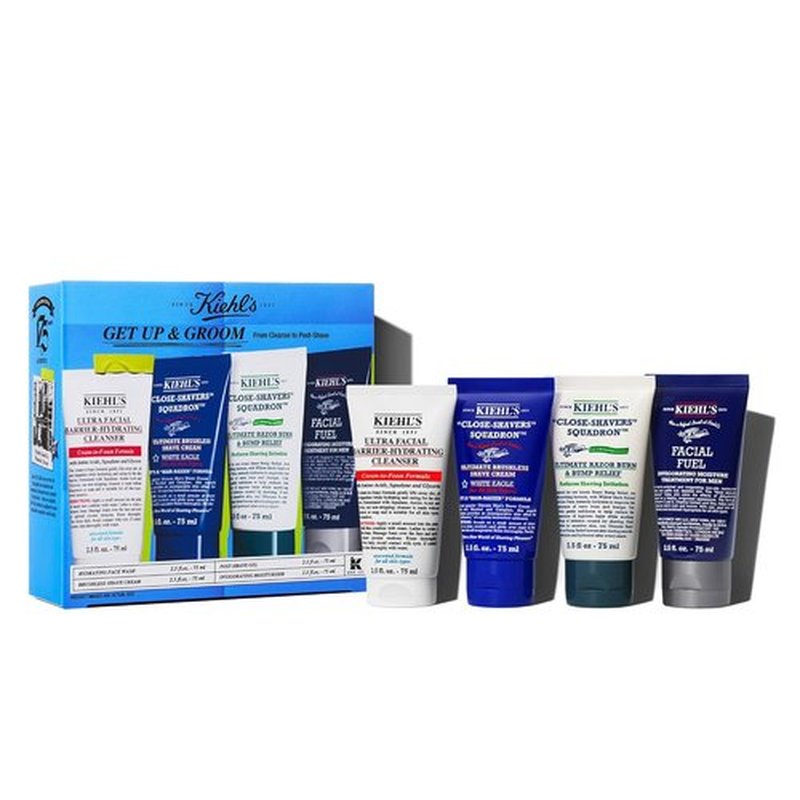 Kiehl's Men's Skincare Gift Set - Complete Shaving Kit with Face Wash, Cream & Moisturizer | $92 Value
