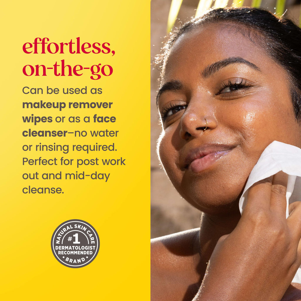 Burt’s Bees Purifying White Tea Facial Towelettes, 100% Plant Based Cloths; 99% Natural Origin; Removes Makeup and Cleanses; No Rinsing; All Skin Types (Pack May Vary)