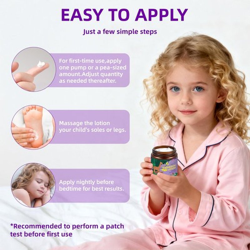 Magnesium Lotion for Kids & Babies, Lavender Magnesium Cream for Sleep, Soothing Relief & Relaxation, Topical Buttur, Apply to Legs, Arms, Stay Calm at During the Night (4 oz, Lavender)