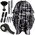 NICEMOVIC 10 in 1 Hair Cutting Barber Cape with Neck Duster Brush Barber Brush Neck Strips Hair Combs Hair Clips, Professional Barber Accessories Cleaning Supplies for Salon Haircut Styling