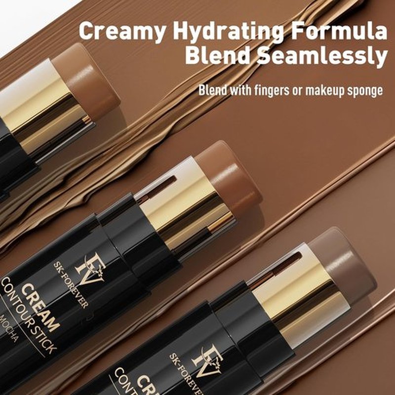 FV Cool Toned Contour Stick - Creamy, Blendable Formula for Natural Face Sculpting | Long-Lasting & Waterproof, 01 Amber