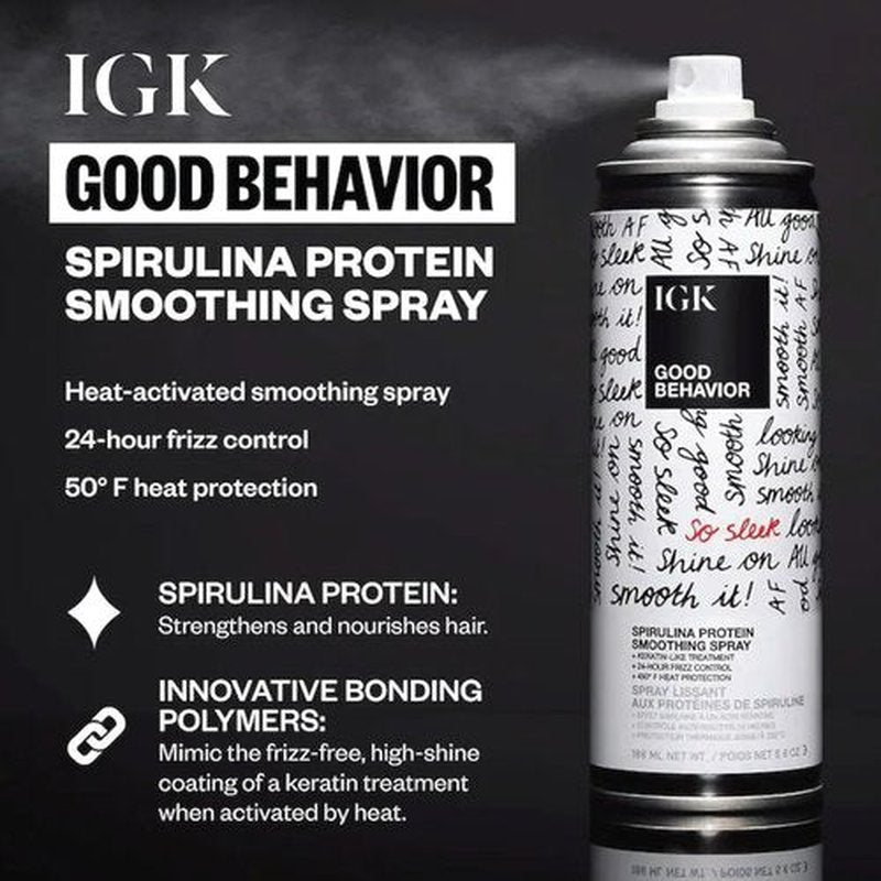 IGK Hair Treatment Travel Size Set - Antisocial Dry Hair Mask & Good Behavior Spray | Vegan & Cruelty-Free