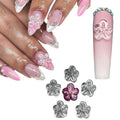 Set 10Pcs -Clear -Gel 3D -Flowers -Nails -Charms Plain No Rhinestone Gems Handmade by Gel, Design For Medium & Long Nail, 3D Flower Nail Art Floral Salon Decor For Women(Medium, ApricotBlossom Clear)