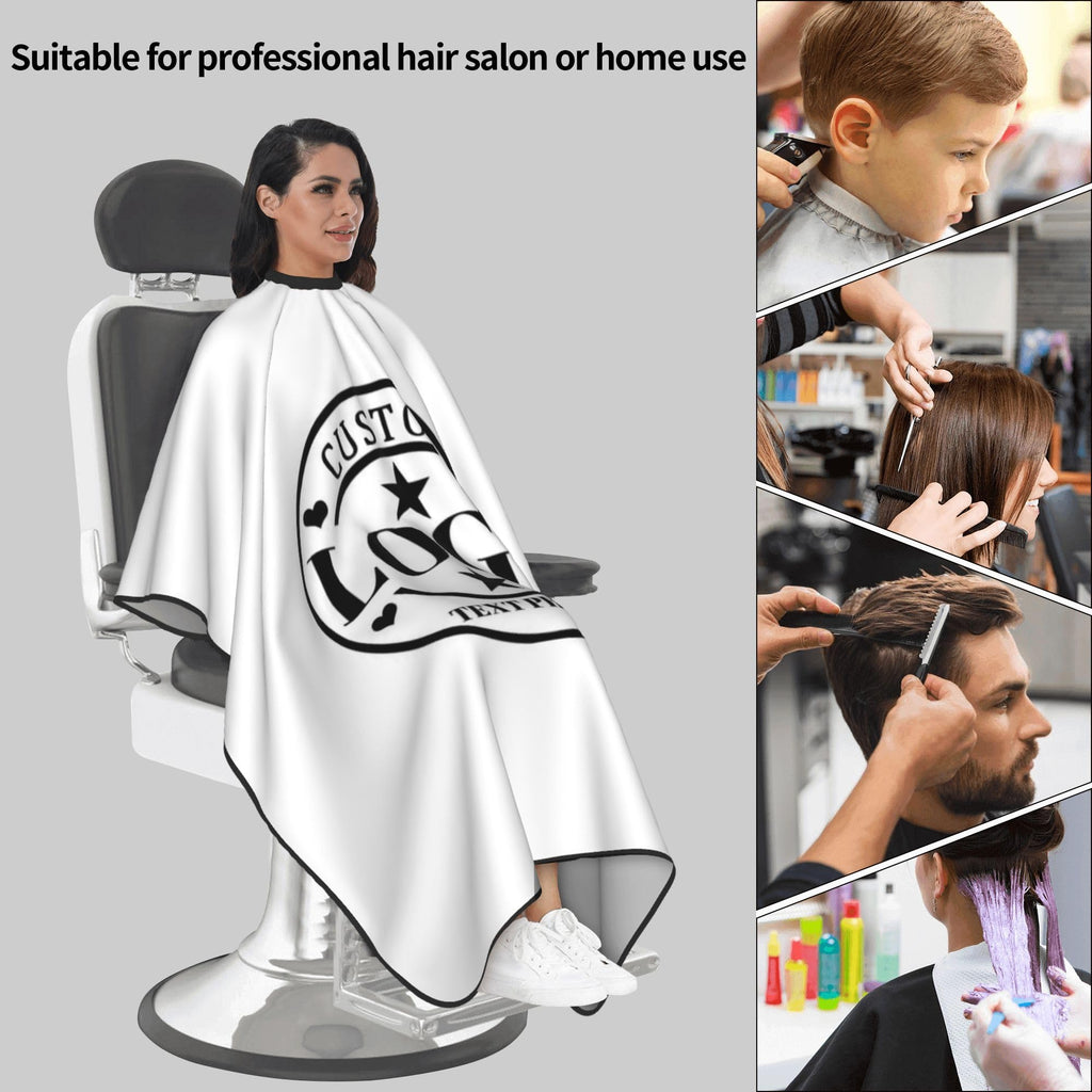 Custom Barber Cape Personalized Logo Text Photo Hair Cutting Cape Salon Haircut Kit Hairdressing Apron for Barbershop White