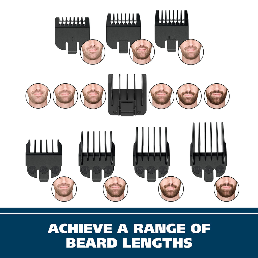 Wahl Groomsman Battery Operated Mens Beard Trimmer for Hair, Nose Hair, and Mustache Grooming Kit, Precision-Ground Blades, 14 Different Trimming Lengths - Model 5621V
