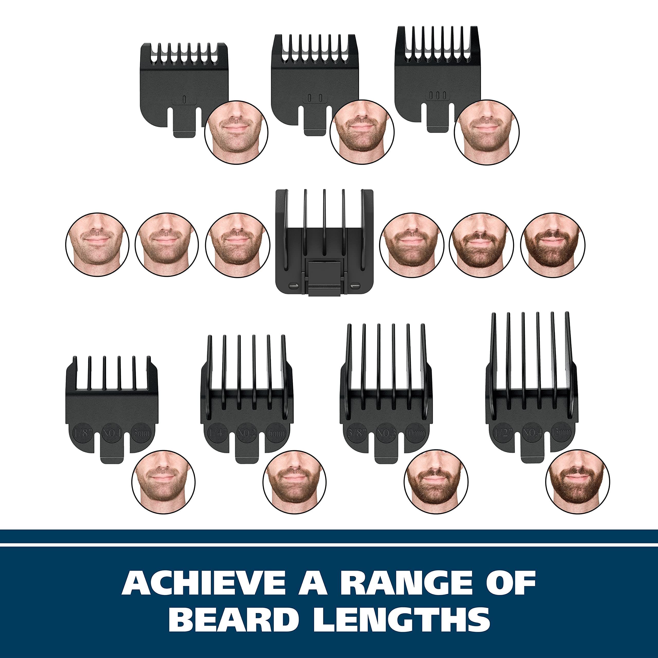Wahl Groomsman Battery Operated Mens Beard Trimmer for Hair, Nose Hair, and Mustache Grooming Kit, Precision-Ground Blades, 14 Different Trimming Lengths - Model 5621V