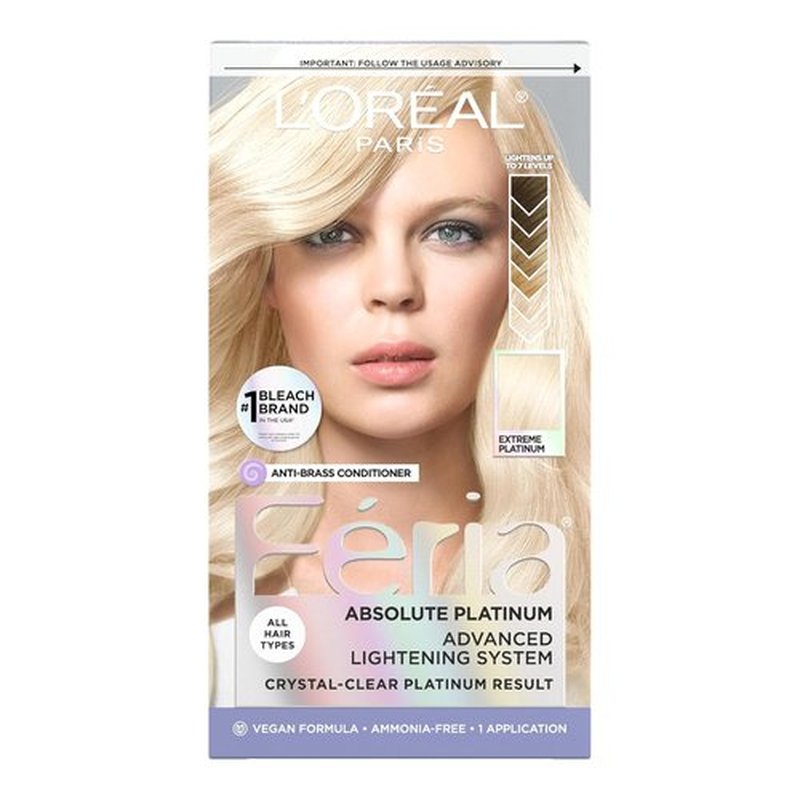 L'Oreal Paris Feria Hair Color - Multi-Faceted Shimmering Extreme Platinum | Permanent Dye Kit