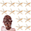 12 Pcs Starfish Hair Clip Seashell Hair Clips Mermaid Hair Accessories Crystal Pearls Starfish Hair Barrette Small Beach Sea Hairpin for Wedding Bridal Women