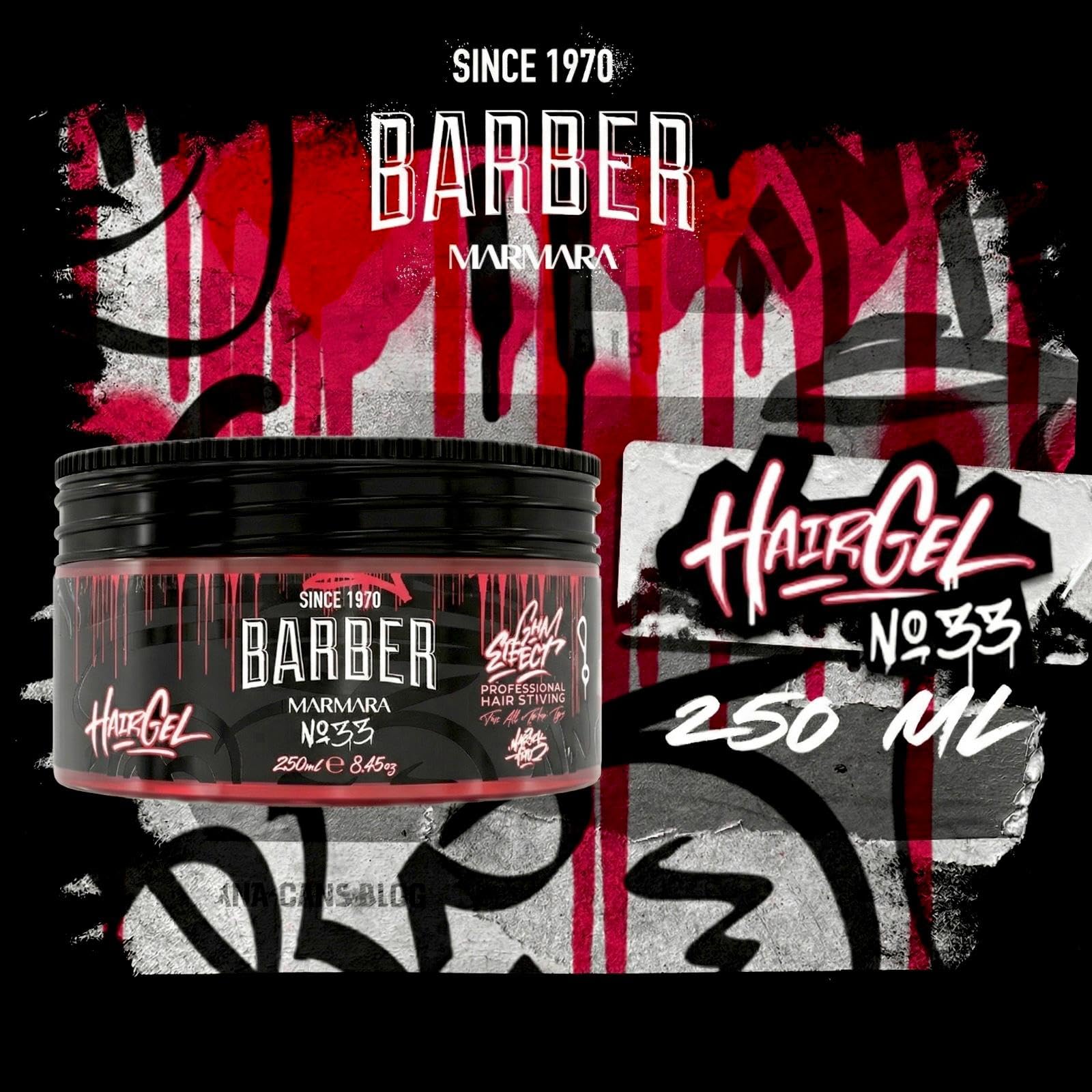 barber marmara No.33 Hair Styling Gel Strong Hold Fresh Scent 8.45 fl oz