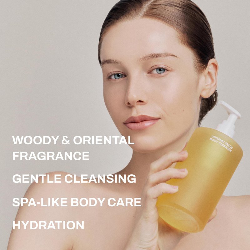 Whamisa Organic Seeds Body Cleanser – Relaxation, Fermented Ingredient Formula for Skin Comfort, Waterless Formula, Body Wash, Spa Care, Woody Scent, Korean Skin Care (490ml)