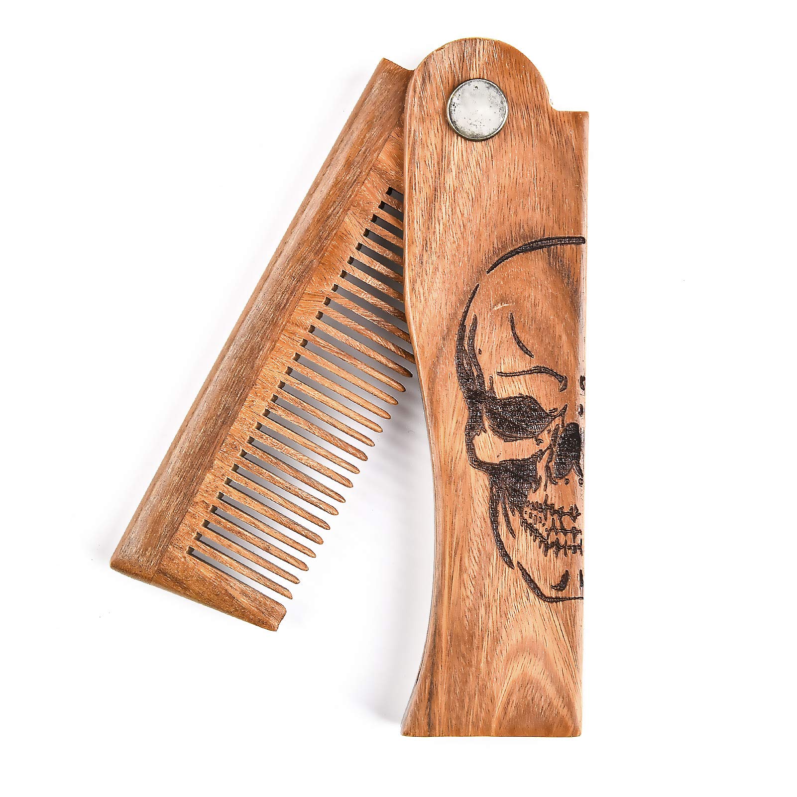 Menesia Folding Wooden Beard Comb for Men