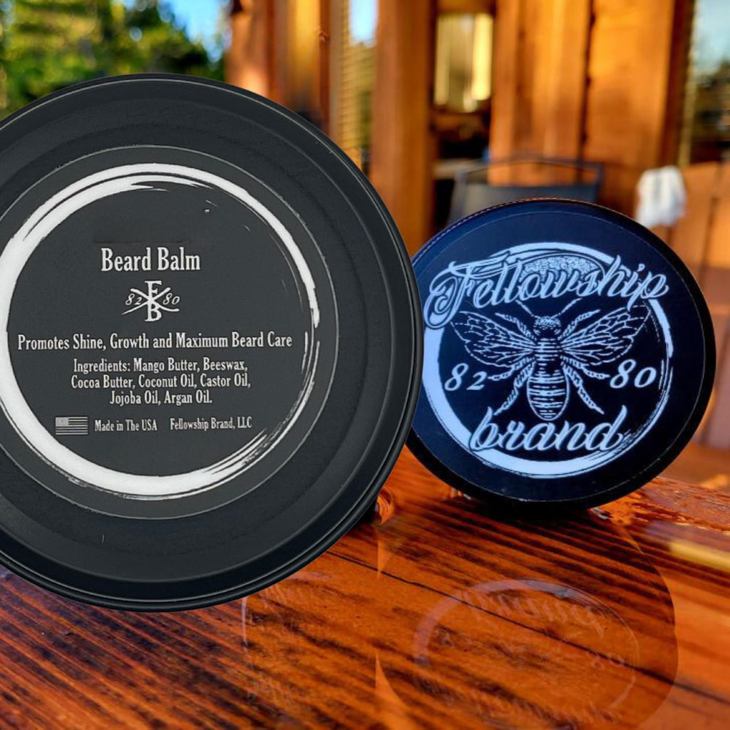 Fellowship Brand Natural Beard Balm For Men - Sandalwood Musk - Organic Argan Oil And Jojoba Oil - Beard Softener And Beard Moisturizer For Men Beard Styling Balm (1 Pack, 2oz)