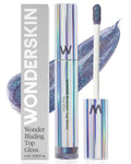 Wonderskin Lip Gloss - Hydrating High Shine Finish Lip Makeup | Blue Glitter