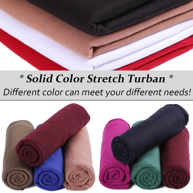XTREND 1 Piece Head Wrap Jersey Turban Urban Hairband Scarf Fashion Headband Solid Color Breathable Soft Extra Long Head Band Tie for Women (Dark Brown)