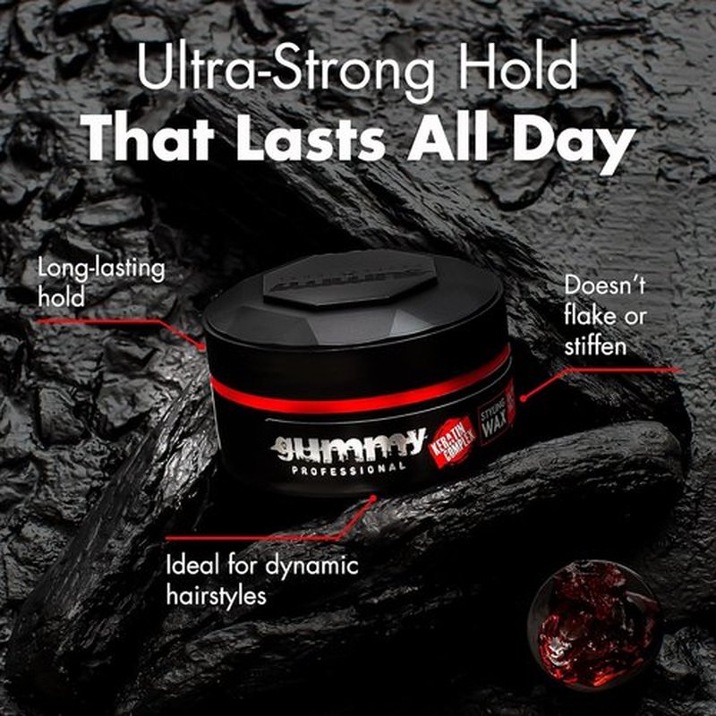 Skiennix Gummy Hair Styling Wax for Men - Ultra Hold Pomade for All Hair Types - Water-Based Clay Paste with Provitamin B5 & Keratin - 150ml