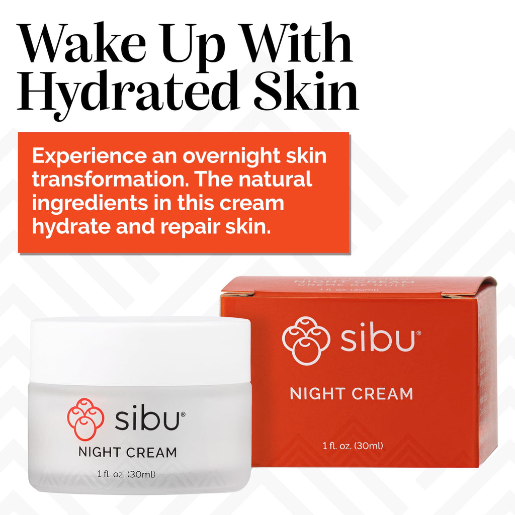 sibu Sea Buckthorn Rejuvenating Night Cream (1 oz) - Hydrates, Smooths Wrinkles, and Repairs Aging, Sun-Damaged Skin