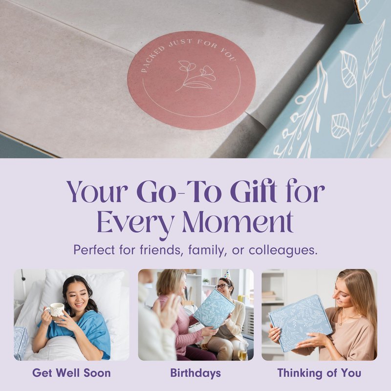 Unboxme Gifts Mini Lavender Spa Gift Set - Relaxation Gift Basket for Women - Self Care Package with Lavender Candle, Bath Bomb, Soap, Greeting Card & More