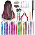 14 Colors Hair Tinsel Kit with Tool, 47 inch 2800 Strands Tinsel Hair Extensions for Women Girls, Fairy Hair Tinsel Glitter Sparkling Shiny Colorful Synthetic Hair for Party Daily Life Fashion