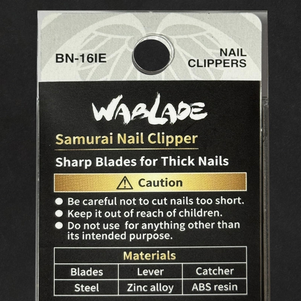 Wablade Nail Clipper with Curved Blade, Japanese Carbon Steel, Built-in Nail File, Splash-Resistant Catcher, Samurai-Inspired Design, Made in Seki Japan (Oda Nobunaga)