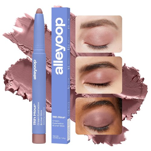 ALLEYOOP 11th Hour Waterproof Cream Eyeshadow Stick - Long-Lasting Smudge-Proof Matte Eyeliner & Highlighter | Mauve Matte