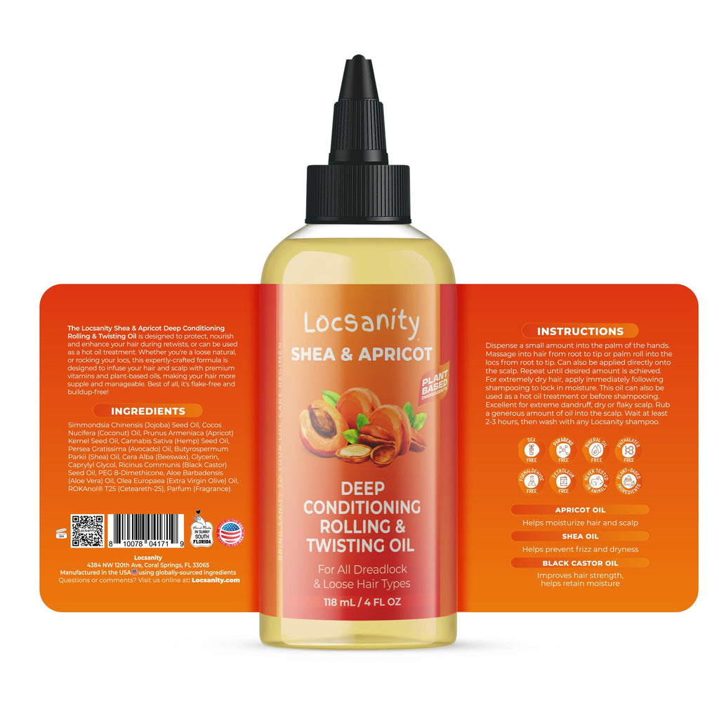 Locsanity Shea & Apricot Loose, Natural, Conditioning and Moisturizing Loose Natural Hair Care Bundle - Strength & Growth Formula