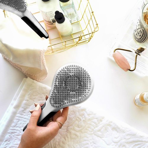 Michel Mercier Pro Wet and Dry Detangler - 428 Bristles Hair Brush for Split Ends - Painlessly Glides Through Tangles - Thick and Curly Hair - 1 pc