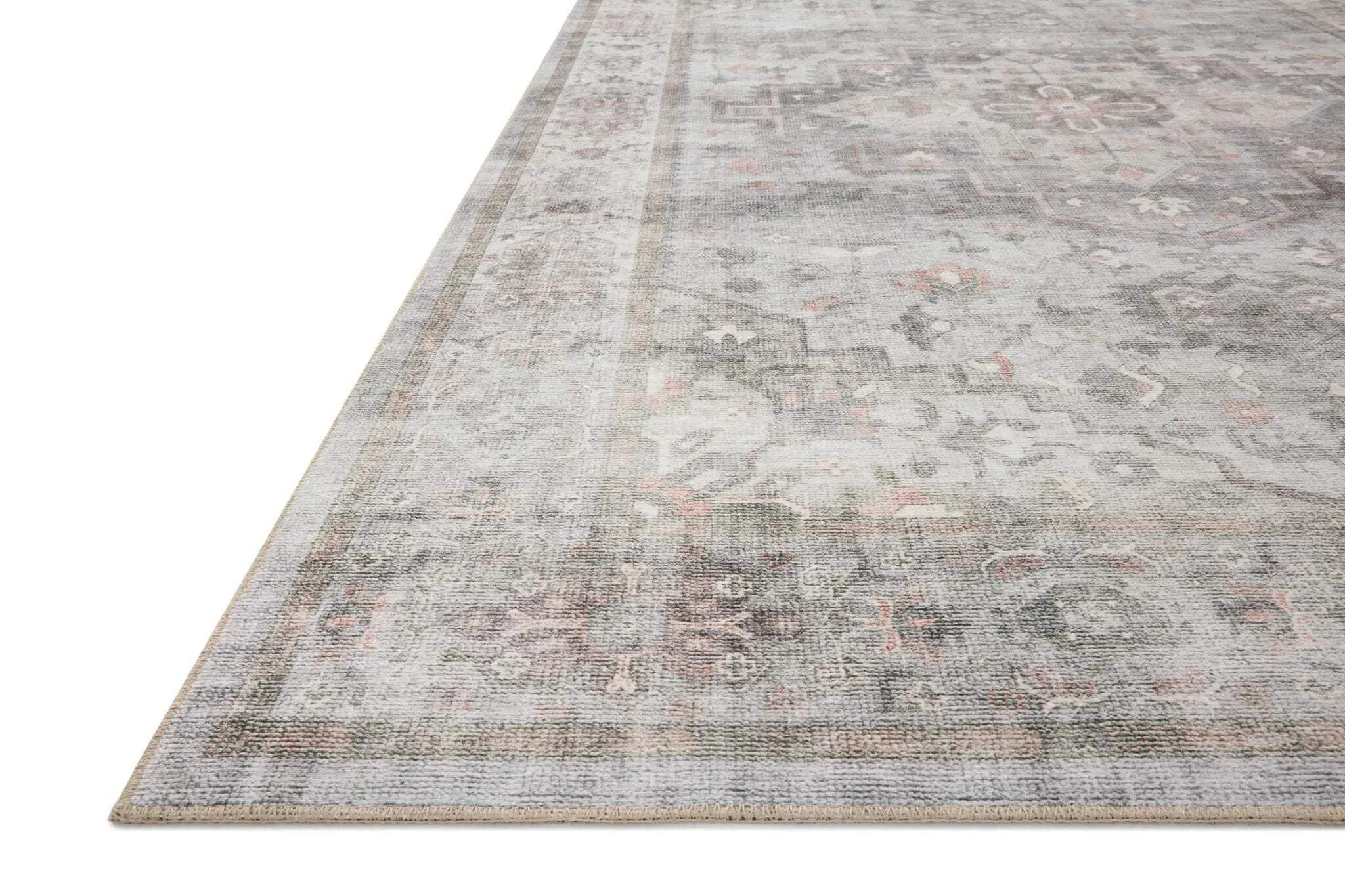 Loloi Heidi Collection HEI-02 Dove/Blush 7'-6" x 9'-6" Area Rug