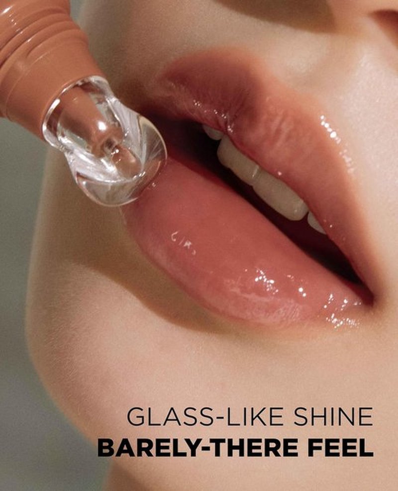 EITHER& Glazed Lip Oil - Glossy Tinted Moisturizer with Peptides for Dry Lips | 10g Lucent