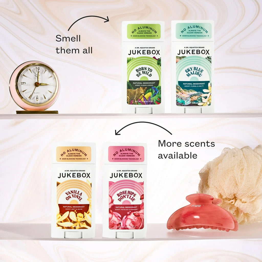 Jukebox Natural Deodorant for Women–Vanilla on Vinyl-Aluminum-Free, No Baking Soda, No Harsh Chemicals, Odor Blocking Technology, Vanilla Bean, Ylang Ylang, Amber-a Dr. Squatch Brand-2.65oz, 3 Pack