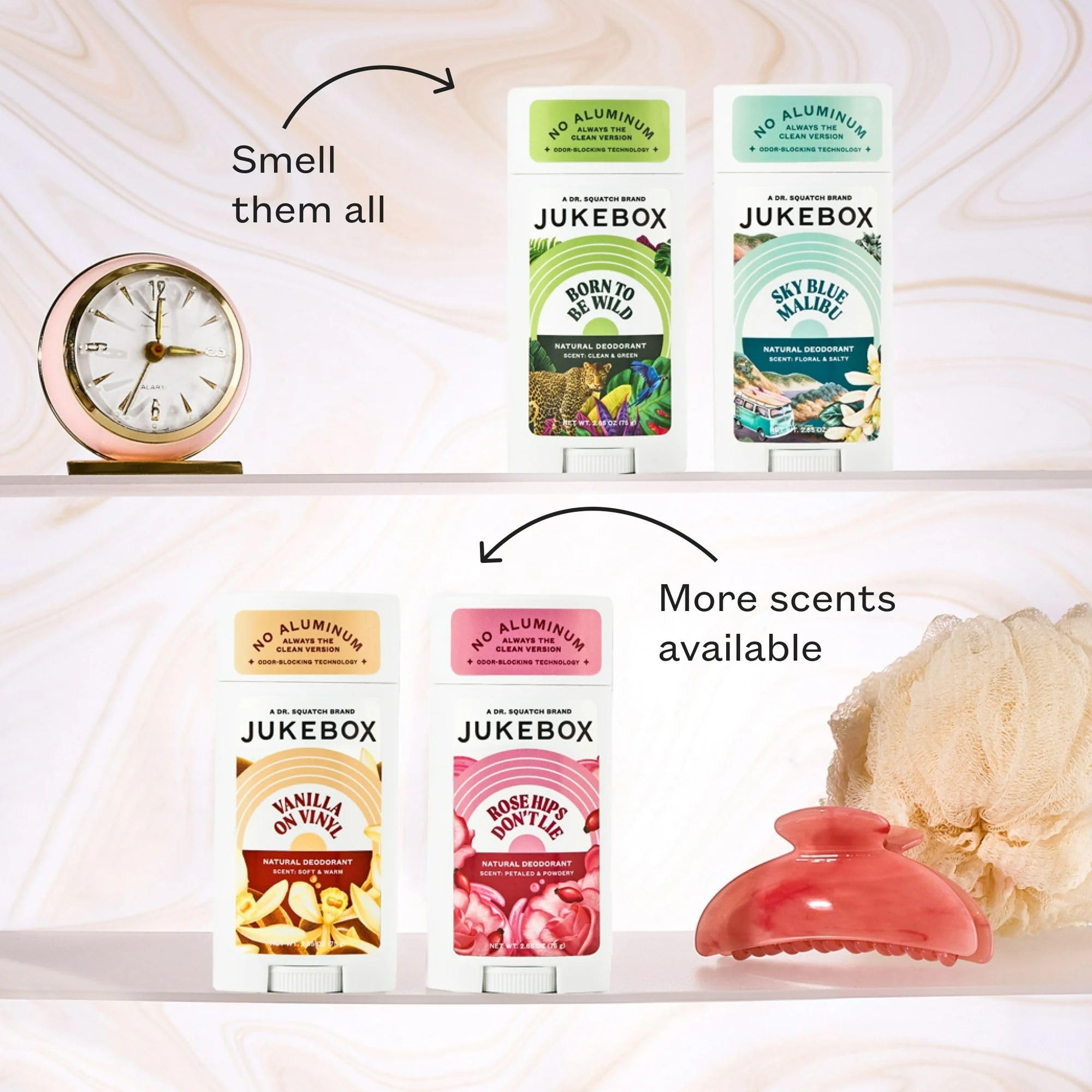 Jukebox Natural Deodorant for Women–Vanilla on Vinyl-Aluminum-Free, No Baking Soda, No Harsh Chemicals, Odor Blocking Technology, Vanilla Bean, Ylang Ylang, Amber-a Dr. Squatch Brand-2.65oz, 3 Pack