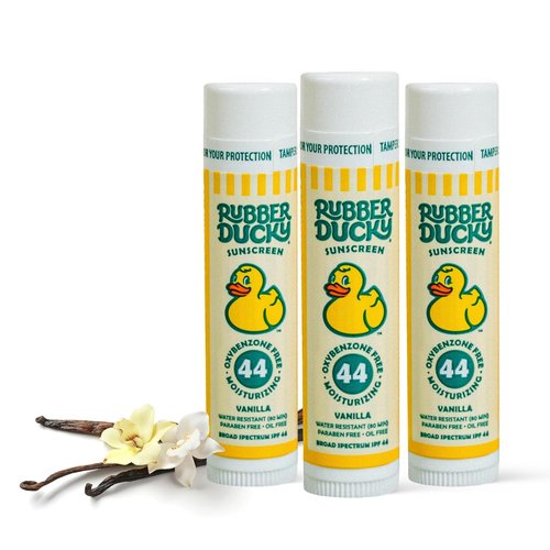 Rubber Ducky Lip Balm - SPF 44 Water Resistant Vegan Formula with Vitamin E | Untinted Vanilla Flavor