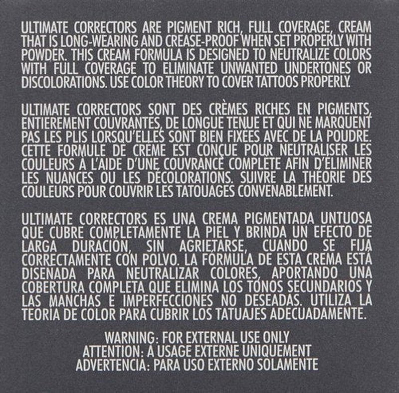 Cinema Secrets Ultimate Corrector Cream Concealer - Dark Circle & Blemish Coverage | Buildable Full Coverage