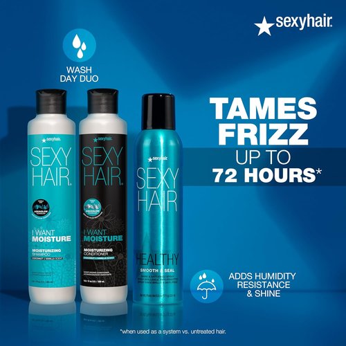 SexyHair Healthy Smooth Anti-Frizz Spray - Adds Shine & Smooths Cuticle for All Hair Types