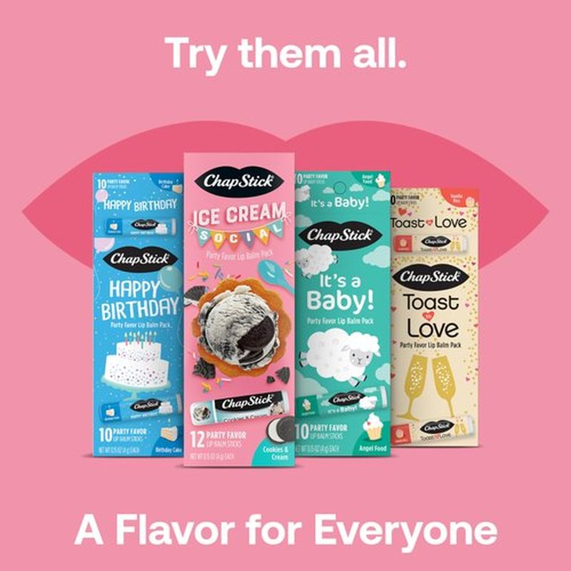 ChapStick Icecream Social Cookies & Cream Party Pack 12CT .15OZ