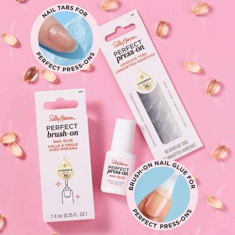 Sally Hansen Nail Glue - Long-Lasting Hold with Precision Brush | Vitamin E & B5 Formula | Travel-Friendly