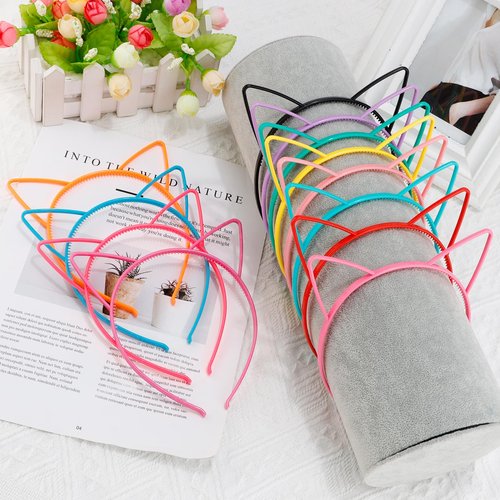 Exacoo 36Pcs Cat Ears Headbands Plastic Taylor Party Decorations Kitty Headbands for Girls Gabby Party Favors Birthday Supplies for Women Halloween Hair Accessories Hair Hoops