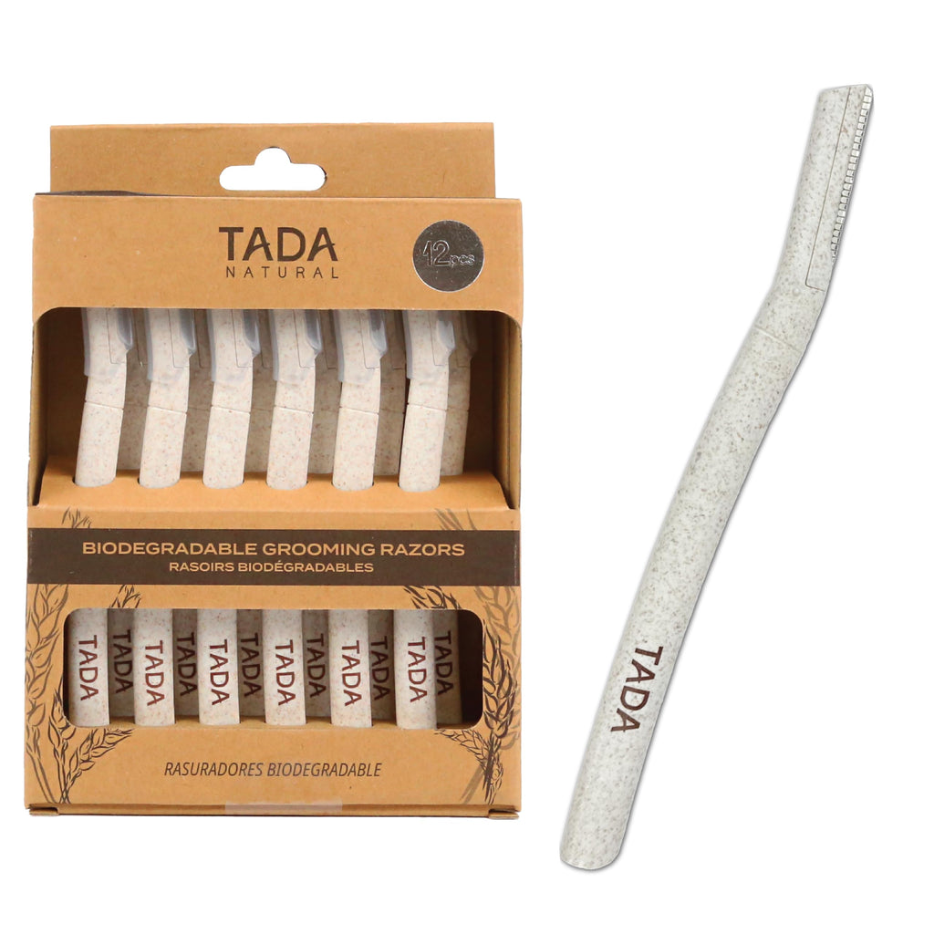 TADA Natural - 12PCS Straight Razors for Men and Women for Eyebrow Straight Edge, Beard, Disposable Razors (White)