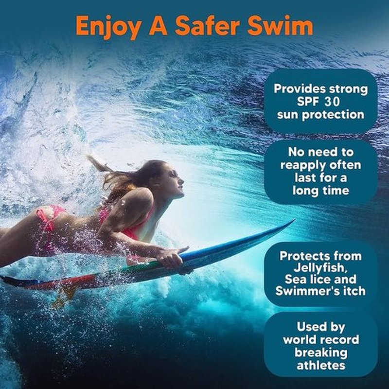 Safe Sea Zinc Oxide Sunscreen SPF30 | Clear Mineral Face And Body Reef Safe Sunscreen Without White Cast | Anti-Jellyfish Sting Protective Lotion | 3.4Oz (100ml) (1 Pack)