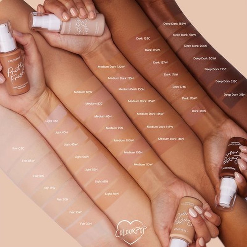 ColourPop Pretty Fresh Liquid Foundation - Hydrating Foundation with Medium, Buildable Coverage & a Natural Finish - Enriched with Hyaluronic Acid & Coconut Water - Fair 20N (1 oz)