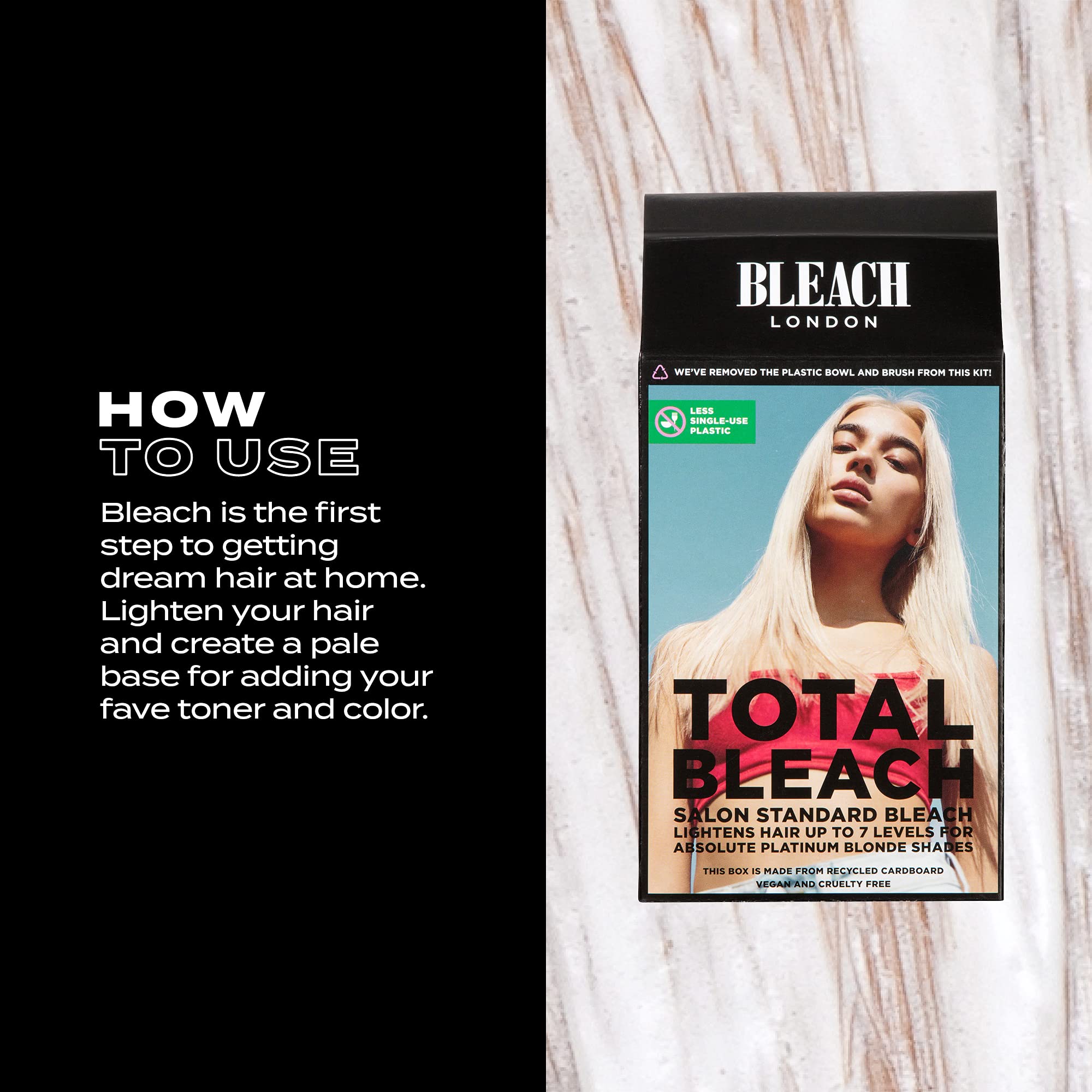BLEACH LONDON Total Bleach Kit - Salon Standard, Vegan, Cruelty-Free, For All Hair Types, Brightest Blonde