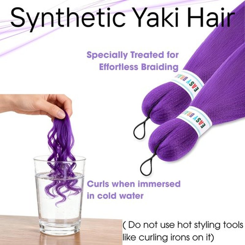 26in Long Purple Hair Extensions for Braids: Pre Stretched Purple Braid Wigs, Jumbo Braiding Hair for Women Themed Dress Up Party Cosplay Birthday Halloween Costume Wig (26in, Count, 2)