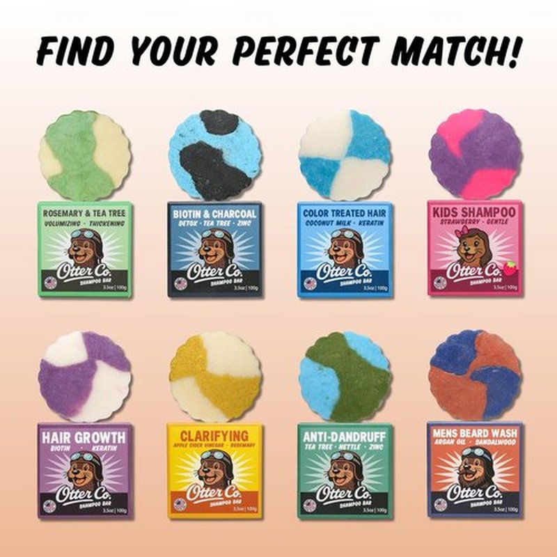 Otter Co. Men's Shampoo Bar & Beard Wash - Argan Oil & Sandalwood | Vegan, Sulfate-Free, Organic - All Hair Types