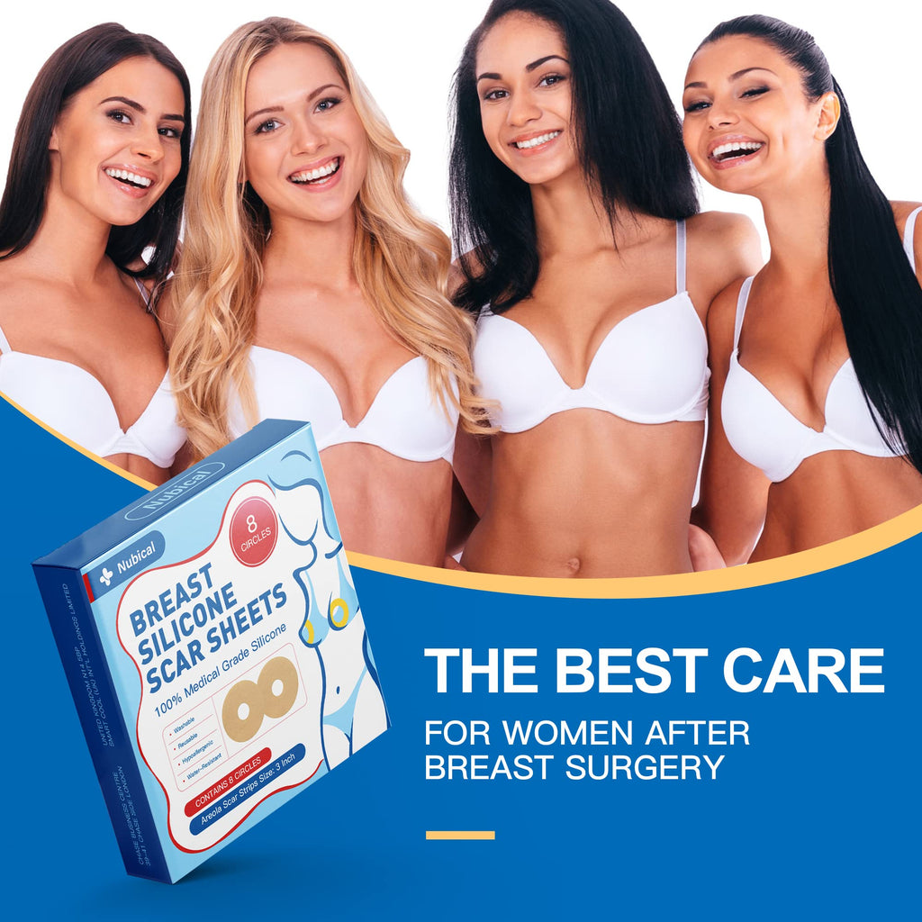 Medical Silicone Scar Sheets 8 Pack, Breast Scar Treatment After Surgery, Post Surgery Supplies Scar Removal Sheets，Breast Reduction After Surgery for Scars