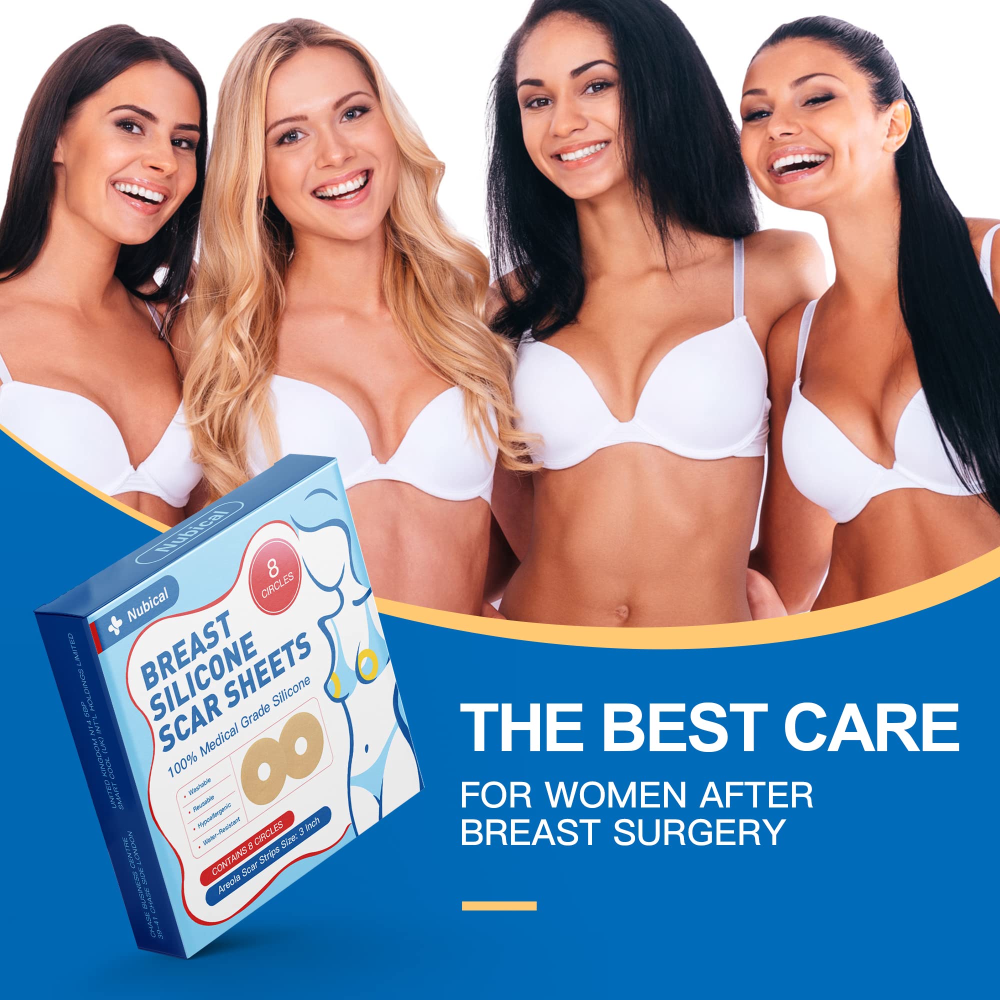 Medical Silicone Scar Sheets 8 Pack, Breast Scar Treatment After Surgery, Post Surgery Supplies Scar Removal Sheets，Breast Reduction After Surgery for Scars