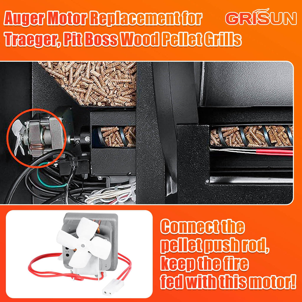 GRISUN 2.0 RPM Auger Motor for Traeger Pit Boss Camp Chef Pellet Grill