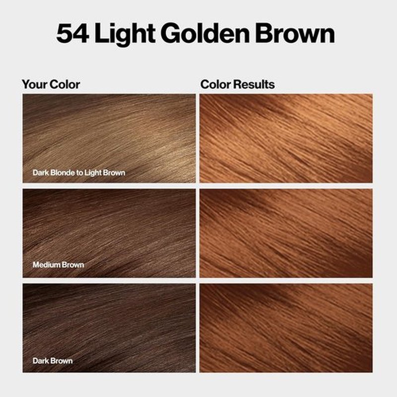 Revlon ColorSilk Hair Color - 100% Gray Coverage, Ammonia-Free, Vegan Keratin - 54 Light Golden Brown (Pack of 3)
