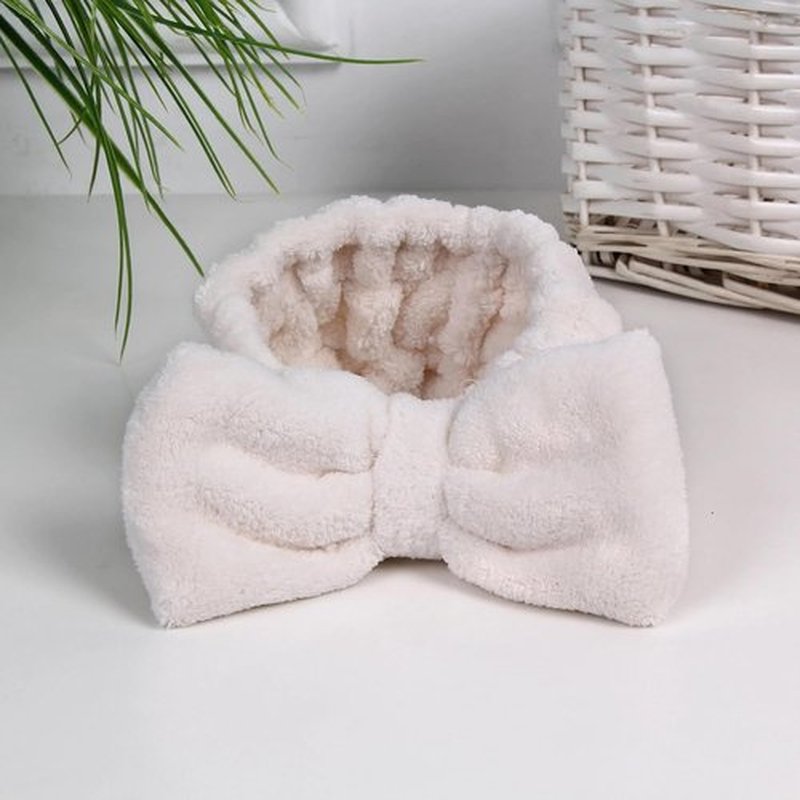 Skincare Microfiber Headbands by Spa - Soft & Stretchable Makeup Hair Bands | Washable Terry Cloth, Cute Bowtie Design, 5-Pack